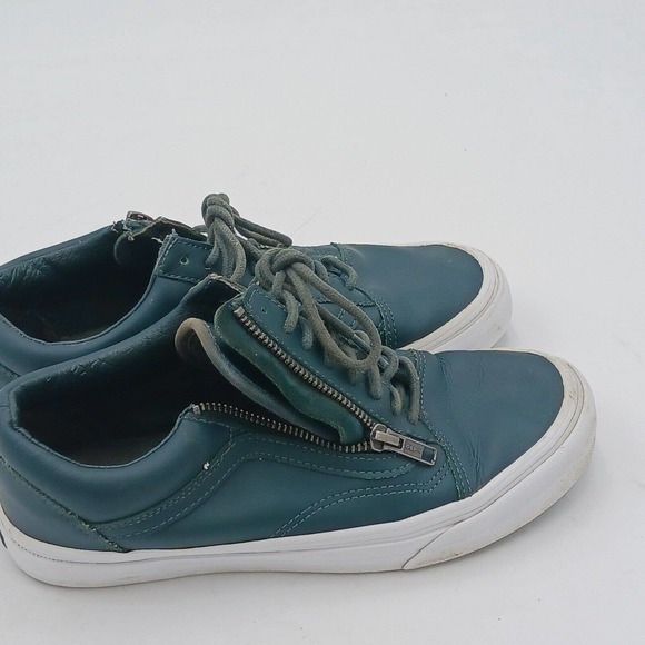 Vans Forrest Green Leather Unisex Women's 8/ Men 6.5 Zipper Sneakers 721499‎ - Picture 2 of 8